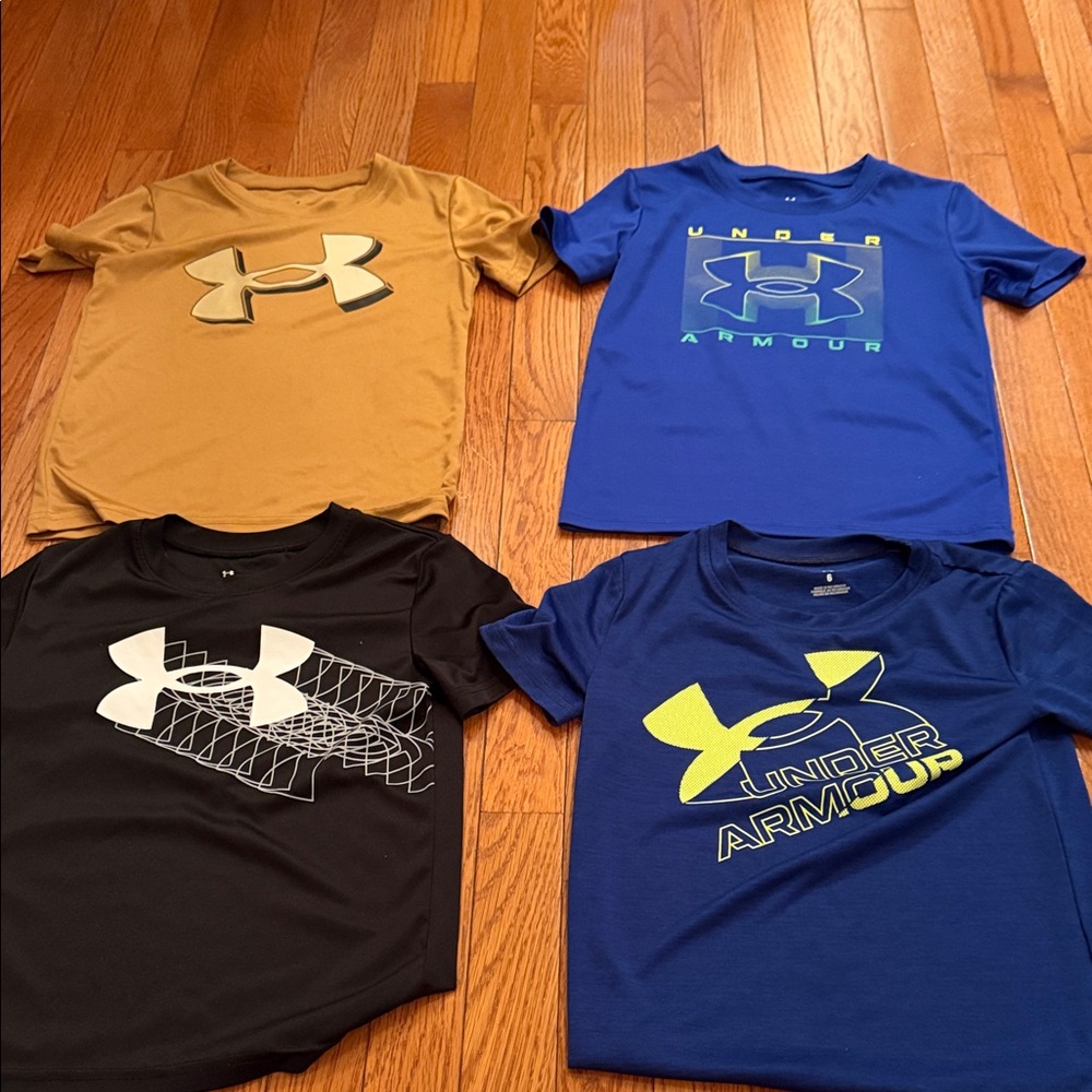 Under Armour Kids' T-Shirts Lot - Blue, Black, Gold - Size 6